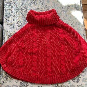 Carters Red Sweater Poncho